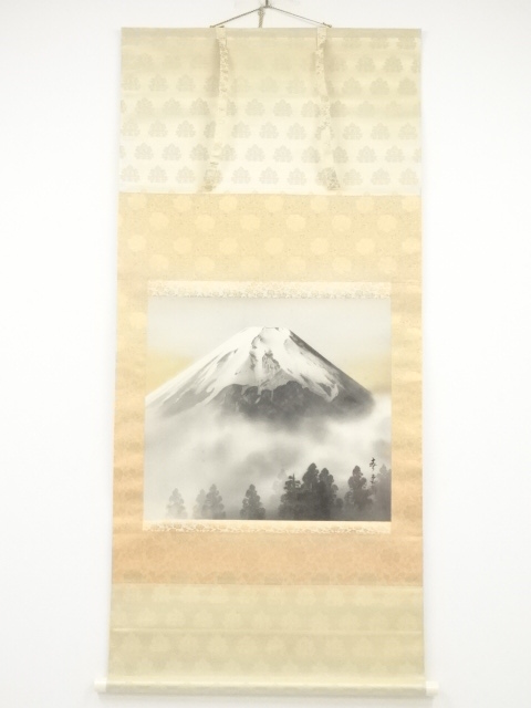 JAPANESE HANGING SCROLL / HAND PAINTED / Mt. FUJI